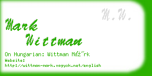 mark wittman business card